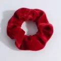 Chouchou en velours rouge pour femmes, accessoire de cheveux élégant pour les fêtes - Velours Coréen Rouge de Noël