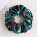 Grand chouchou de Noël en peluche verte avec motifs de bonhomme de pain d'épices - Imprimé Festif Cartoon / Vert de Noël