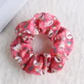 Chouchou de Noël rouge avec motifs de bonhomme de neige et flocons - Motif de Dessin Animé / Rose