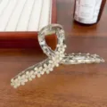 Transparente Kristall Blume Haarklammer, elegante Strass Haifischklammer fuer Damen Frisur. - 13cm / Hellgelb