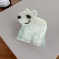 Suesse Eisbaer Acryl Haarklammer Aesthetische Hai Klaue Haarspange fuer Damen Alltag Styling - Eisbär 6,5 cm / Jianyun