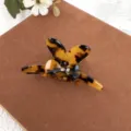 Schildpatt Haarklammer Acetat Schleife Strass Hasenohr Haargreifer für Damen Accessoires - S / Kaffee Schildpatt