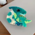 Süßer Dinosaurier Acryl Haarklammer türkisblau stilvolle ästhetische Haarnadel für Damen - Cyan-Drachenei 8,3 cm / Jianyun