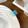 Mini blue translucent hair claw clip, candy color shark clip for daily hair styling. - 1.8cm (10 Pieces/Pack) / Transparent Blue