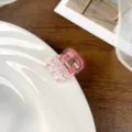 Mini pink hair claw clip, candy color cute shark clip for side hair styling, sweet hair accessory. - 1.8cm (10 Pieces/Pack) / Transparent Pink