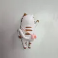 Süßer Cartoon Katzen Wandhaken mit rosa Tasche, dekorativer Tier Schlüsselhalter deco - Umhängetasche Kletternde Katze