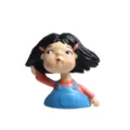 Niedliche Cartoon Mädchen Harz Figur Kühlschrankmagnet Handytasche DIY Material schwarzes Haar - Schwarzhaariges Mädchen in blauer Kleidung / Kühlschrankmagnet Mit Magnet
