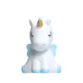 Süßes Cartoon Einhorn Engel Pegasus Kühlschrankmagnet Tier Harz Figur Wohnkultur Spielzeug - Sitzende Haltung / Weiß mit blauen Flügeln