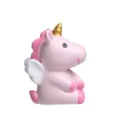 Süßes rosa Engel Einhorn Kühlschrankmagnet Figur, kawaii Kunstharz Deko Spielzeug Variante. - Sitzende Haltung / Rosa