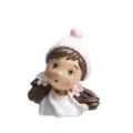 Süßes Kunstharz Cartoon Mädchen Figuren Kühlschrankmagnet DIY Handyhülle Deko Zubehör - Mädchen mit Hut / Kühlschrankmagnet Mit Magnet
