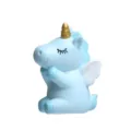 Blaues süßes Einhorn Engel Figur Kühlschrankmagnet, schönes Kunstharz Spielzeug. - Sitzende Haltung / Blau