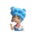 Süsses Harz Cartoon Mädchen Figur Kühlschrankmagnet Handyhülle DIY Deko Zubehör Accessoire - Mädchen mit blauen Haaren und blauem Outfit / Kühlschrankmagnet Mit Magnet