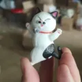 Cute cartoon cat figurine creative landscape doll funny animal toy desktop ornament decoration - No. 8 Black and White Cat with Black Mustache