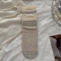 Chaussettes grises empilées avec volants en dentelle, style ins mignon bas décontracté femme. - Taille unique / Pois transparents gris clair