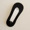Chaussettes invisibles en soie de glace noire pour femmes, coupe basse, d'été. - Noir