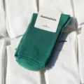 Einfarbige Baumwoll-Wadensocken für Damen, bequeme und atmungsaktive Freizeitkleidung. - Einheitsgröße / Waldgrün