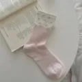 Chaussettes ballet mignonnes pour femmes, design floral, chaussettes d'été respirantes décontractées - Taille unique / Rose Fleuri