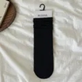 Chaussettes slouch fil point coloré noir femme décontracté mi-hauteur chaussette variante - Noir