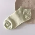 Chaussettes Bateau Courtes Vert Pastel Femme Été Minces Coton Respirantes Confortables - Taille unique / Matcha