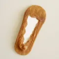 Women lace invisible boat socks khaki shallow mouth breathable summer low cut fashion socks 1pc - Coil Turmeric