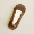 Women brown lace invisible boat socks summer breathable low cut shallow lace socks comfort - Coil Coffee