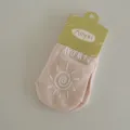 Summer women's thin pink boat socks with cute sun pattern anti-slip silicone candy color. - One Size (5 Pairs) / Slate Pink