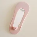 Women ice silk invisible boat socks pink low cut anti-slip summer seamless short socks - Light Pink