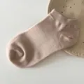 Women solid color short boat socks summer thin breathable comfortable casual low cut socks - One Size / Coffee