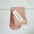 Pink ribbed cotton mid-tube socks for women, sweet style candy color roll cuff design. - One Size / Light Cappuccino