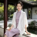 Spring summer ethnic style hollow knit tassel shawl women retro long cape scarf outer wear - Dream Weaving Tassel Hollow Shawl / White