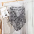 Damen Strick Schal Strand Poncho offene Vorderseite Bolero lässiger Umhang Sommer Kleidung. - Schwarz und Grau