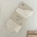 Women Lycra mid tube socks solid color casual stretch college style daily wear variant - One Size / Apricot White