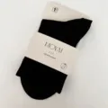 Chaussettes mi-hautes noires pour femmes loisirs confortables coton extensible emballées - Taille unique / Noir châtaigne