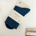 Chaussettes de loisirs mi-hautes côtelées pour femmes en sarcelle foncé, bas confortables. - Taille unique / Vert pin foncé
