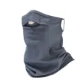 Winter cycling face mask with ear loops, windproof thermal fleece neck gaiter for outdoor sports. - Blue