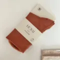 Women mid-tube spandex casual socks in rust red, comfortable knit daily wear for seasons. - One Size / Dark Tea