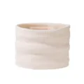 Bambini inverno tinta unita beige lavorato a maglia scaldacollo sciarpa, caldo pile fodera. - Bianco