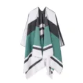 Ethnischer gestreifter Reiseschal Poncho Detail, weiches Strickmaterial für stilvolle Outfits. - Colorblock - Schwarz & Grün
