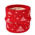 Roter Weihnachtsbaum Muster Strick Plüsch Gefütterter Winter Halswärmer Schal Unisex - Rot