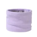 Scaldacollo in pile lavorato a maglia viola per bambini sciarpa calda tinta unita - Viola chiaro