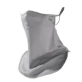 Graue Sonnenschutz Gesichtsmaske mit Ohrschlaufen und Atemloechern fuer Outdoor Sport UV Schutz - Grau