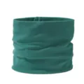 Detalle de calentador de cuello de punto acanalado verde, accesorio térmico de invierno. - Verde Lago