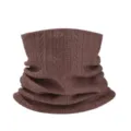 Tour de cou en tricot uni, écharpe tubulaire fine et polyvalente style col roulé. - Café
