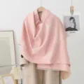 Rosa Ginkgoblatt Jacquard Winter warmer Schal Mode Lässige dicke Oberbekleidung Hülle - Ginkgoblatt-Rosa
