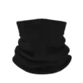 Cuello de punto negro, bufanda suave de doble capa cuello alto moda invierno. - Negro