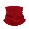 Cuello de punto rojo, bufanda suave de doble capa con cuello alto tipo jersey. - Rojo