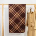 Klassieke Britse stijl dubbelzijdige ruitjes sjaal, dikke warme wintersjaal voor dames. - koffiekleur
