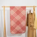 Klassieke Britse stijl ruitjes sjaal, dubbelzijdige dikke warme wintersjaal voor dames retro ontwerp. - Roze