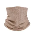 Tour de cou tricoté pour femme homme hiver chaud unicolore col roulé écharpe douce 90 - Abricot