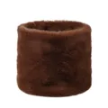 Brauner Plüsch Winter Halswärmer für Damen und Herren, dicker warmer Schlauchschal. - Braun